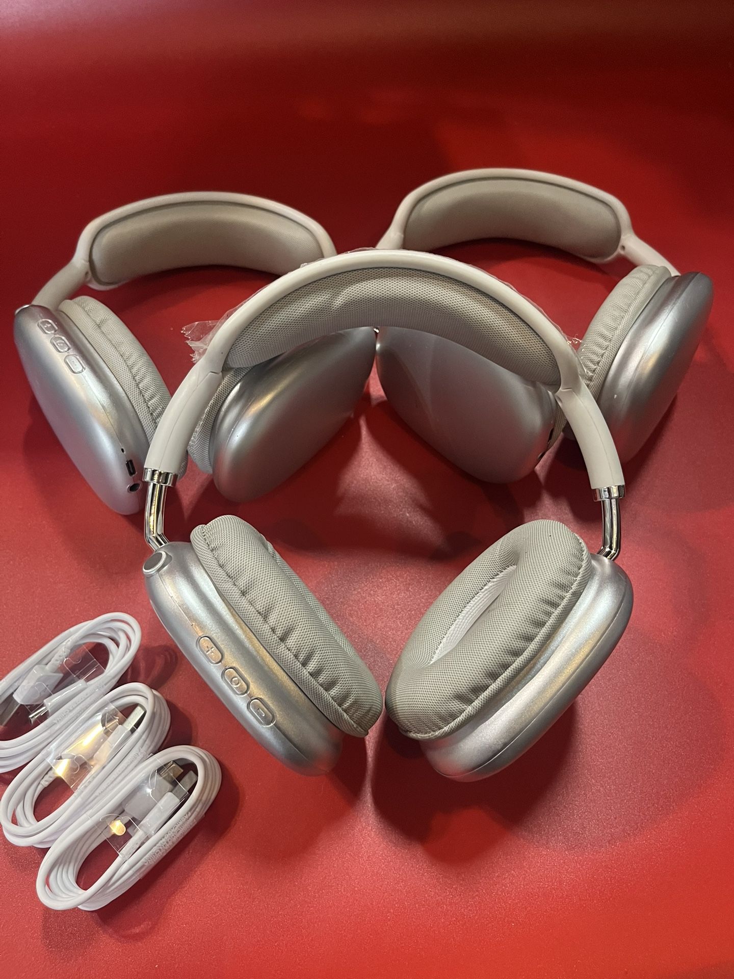 Lot of 3 HEADWEAR ZTOZ P9 wireless Bluetooth headphones-Silver 