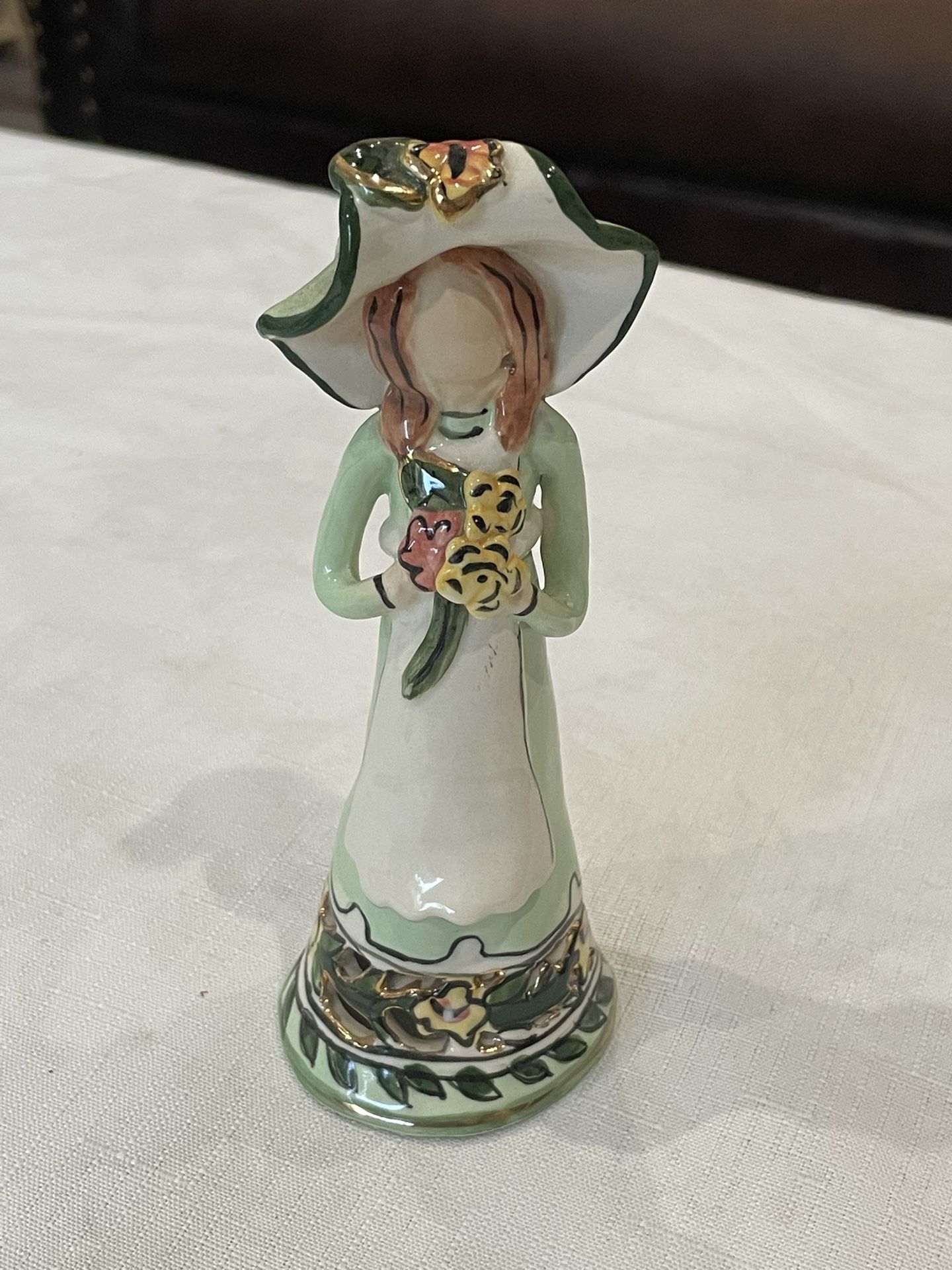 Heather Goldmine 6" Figurine 2002 Blue Sky Corp Girl Holding Flowers