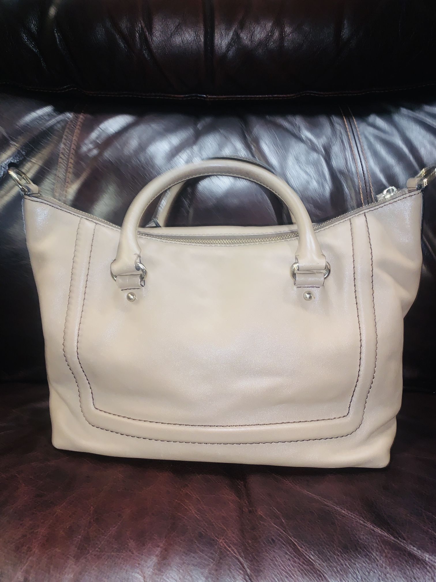 Kate Spade Tan Cream Leather Purse Handbag