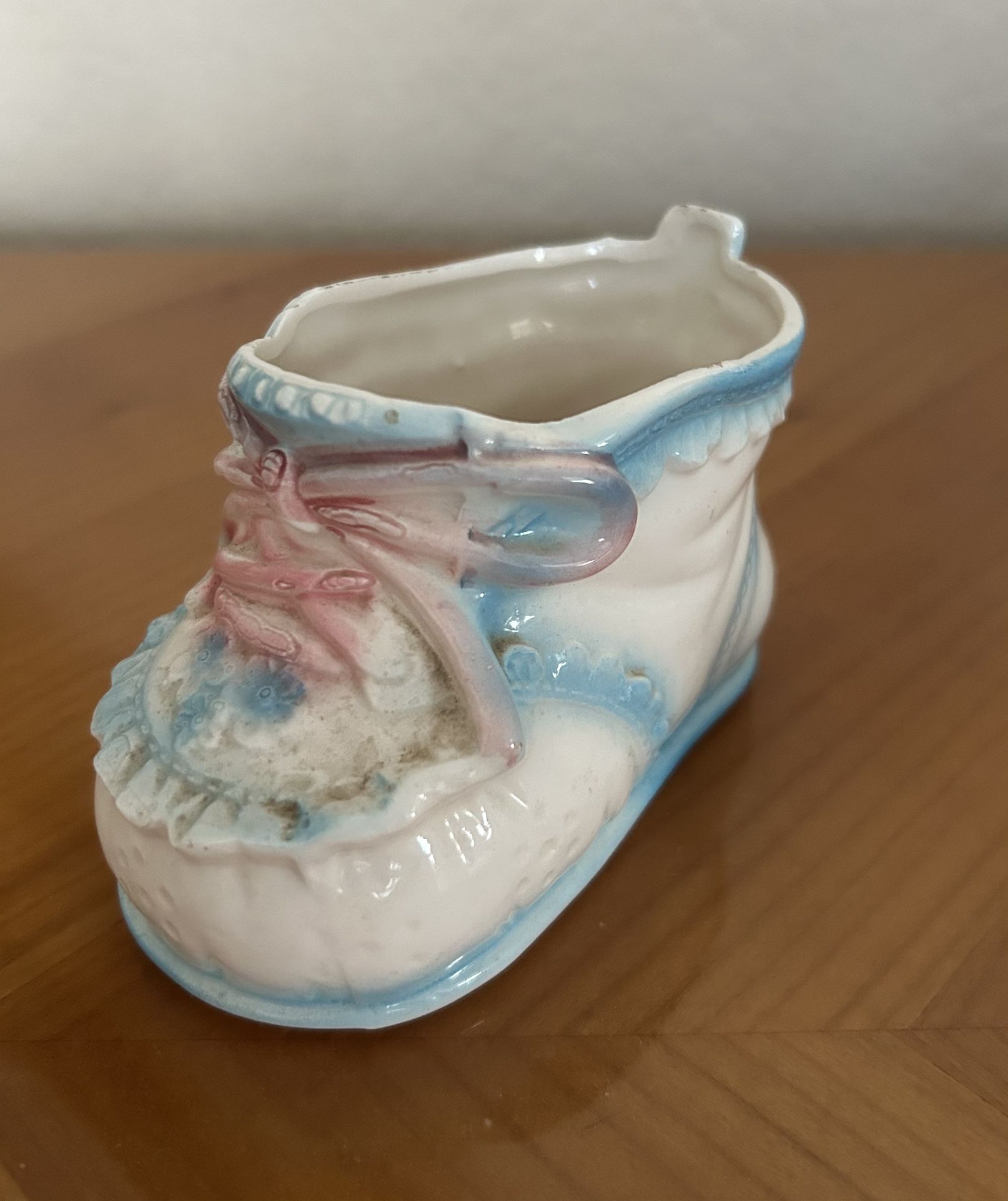 Vintage Rubens Original Porcelain Baby Bootie Planter 5,5”x2,5” In Excellent Condition