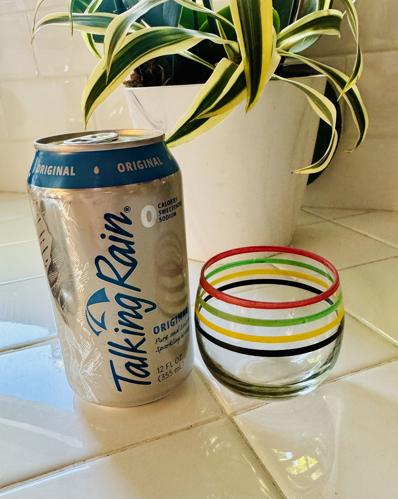 PENDING - Vintage Original MCM 1950s Striped Juice Glasses 5 Ounce capacity.