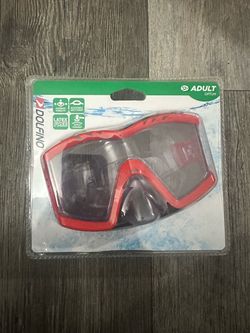 Adult 12 + Optum Dolfino Red Goggles swimming Pool Beach