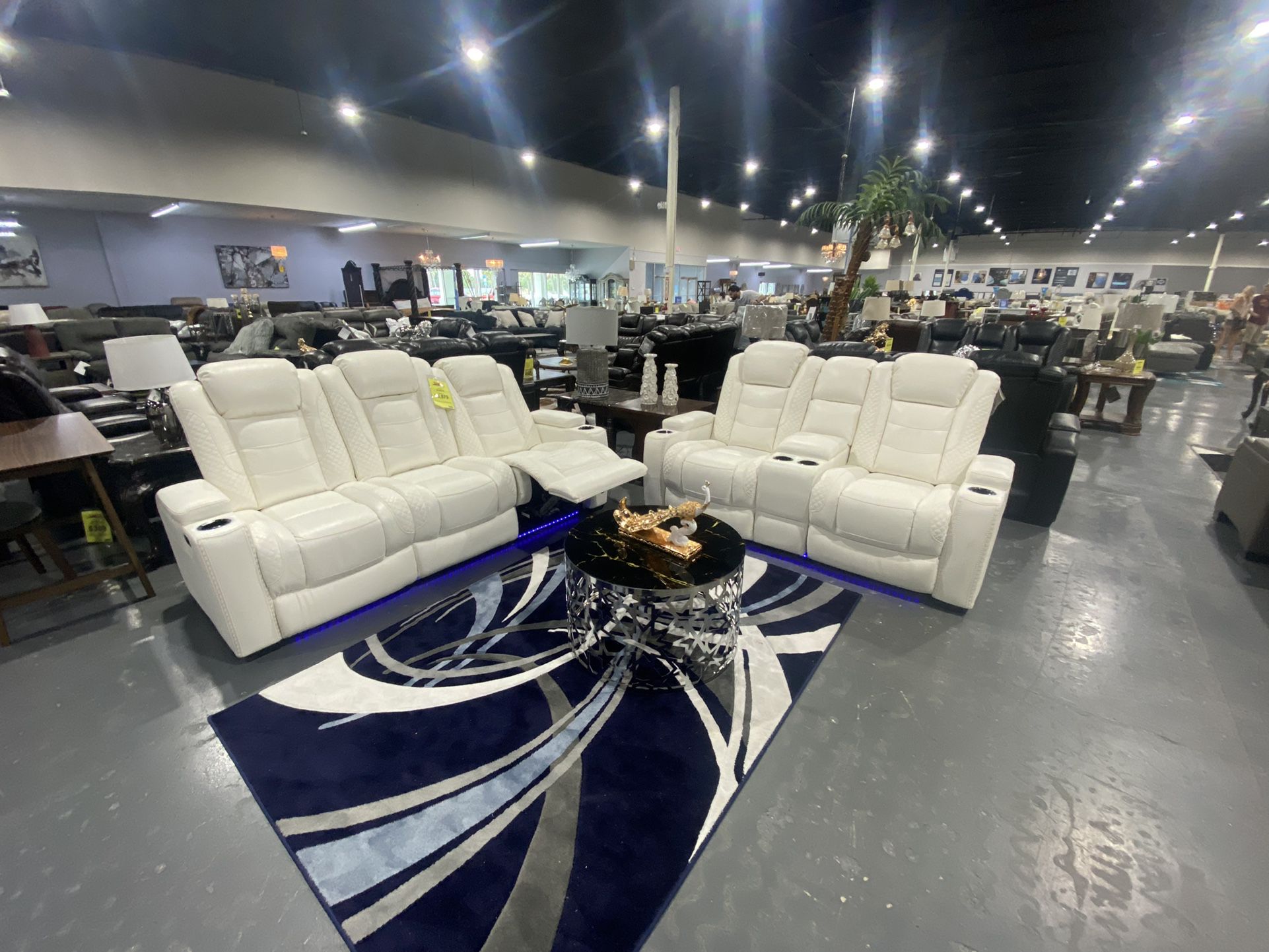 All White Leather Recliner !! $99 Down! 