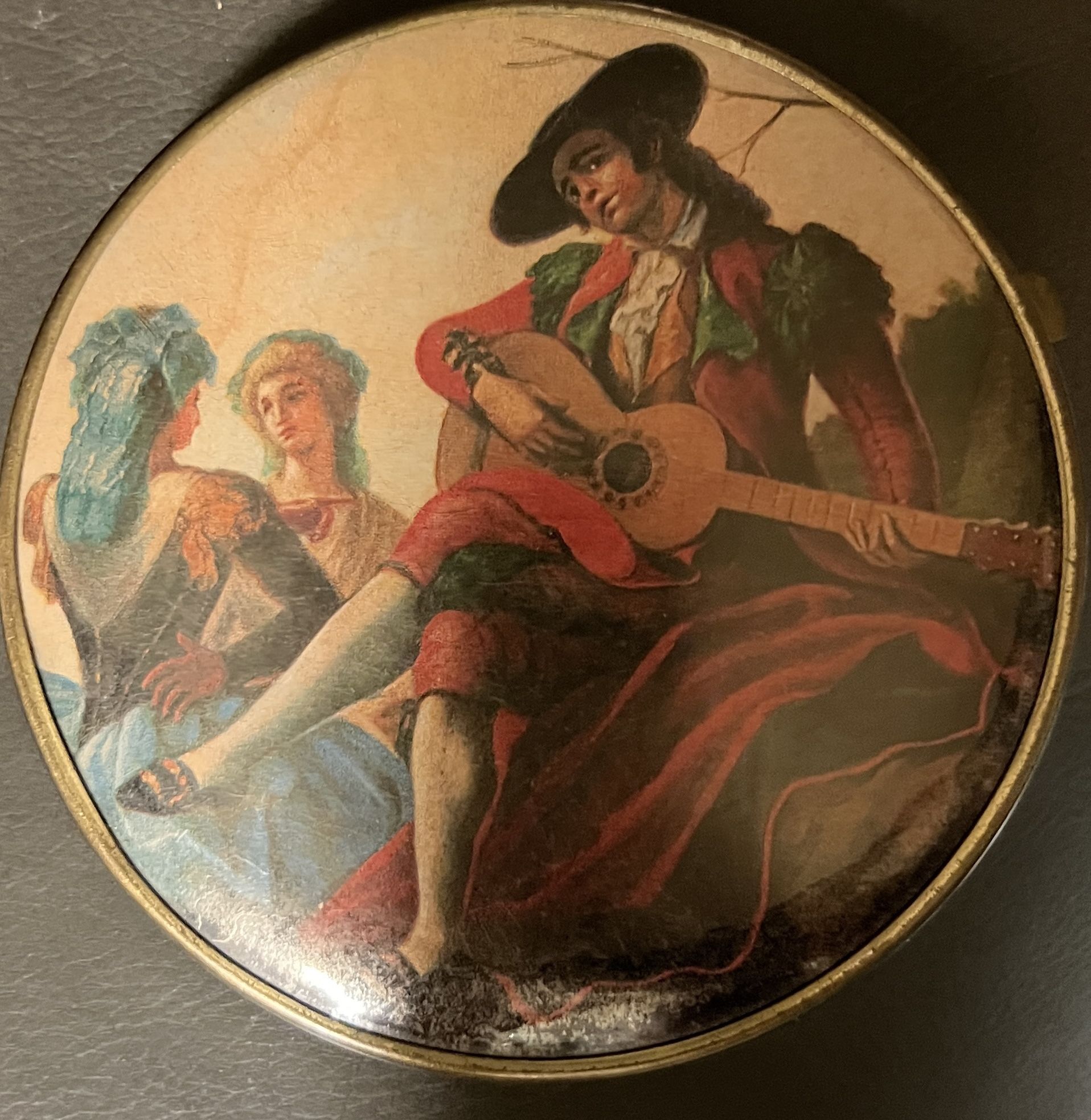 Vintage Oversized Celluloid Compact Dbl Mirror