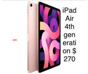 Apple iPad Air 4th Generation 256gb Wi-Fi Tablet Rose Gold: 	•	Brand: Apple 	•	Data Storage: 256GB 	•	Operating System: iPadOS 	•	Processor Type: A14 