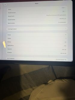 Ipad Pro 12.9 Inch Screen 256 Gb 6 Generation Wi-Fi Only