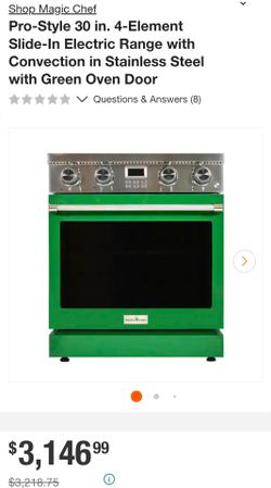30" Freestanding Electric Range, Green