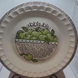 Apple Pie Recipe Plate Vintage