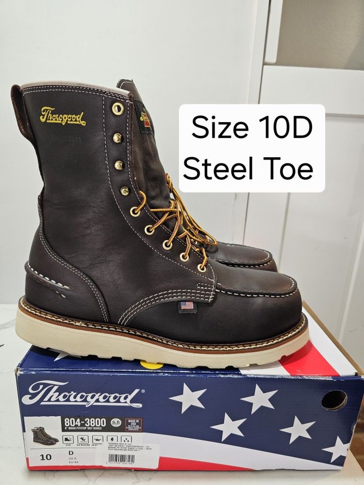 Thorogood Steel Toe Work Boots Size 10D