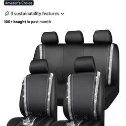 CAR PASS Bling Diamond Car Seat Covers Full Set