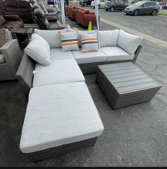 Cherry Point Gray Patio Sectional Financing and Delivery Options Available