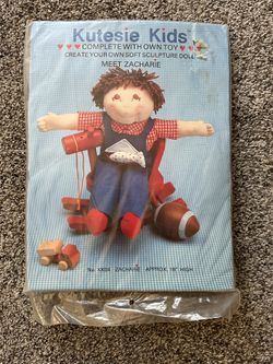 Zacharie Boy KUTSIE KIDS Soft Sculpture Doll Kit Cabbage Patch Clone 18" NEW