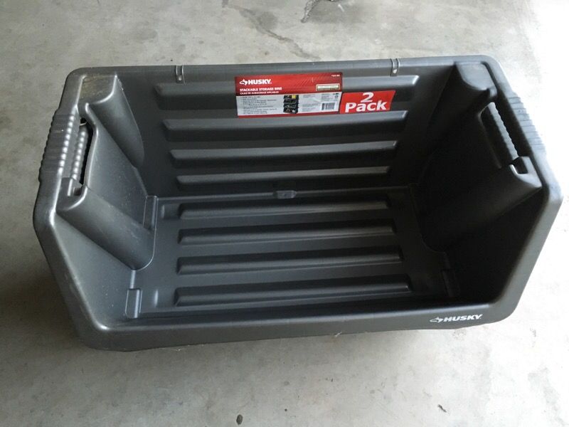 Husky Stackable Storage Bins Gray Dandk Organizer