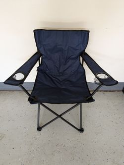 Set of 2 Folding Camping Chairs with Cup Holders