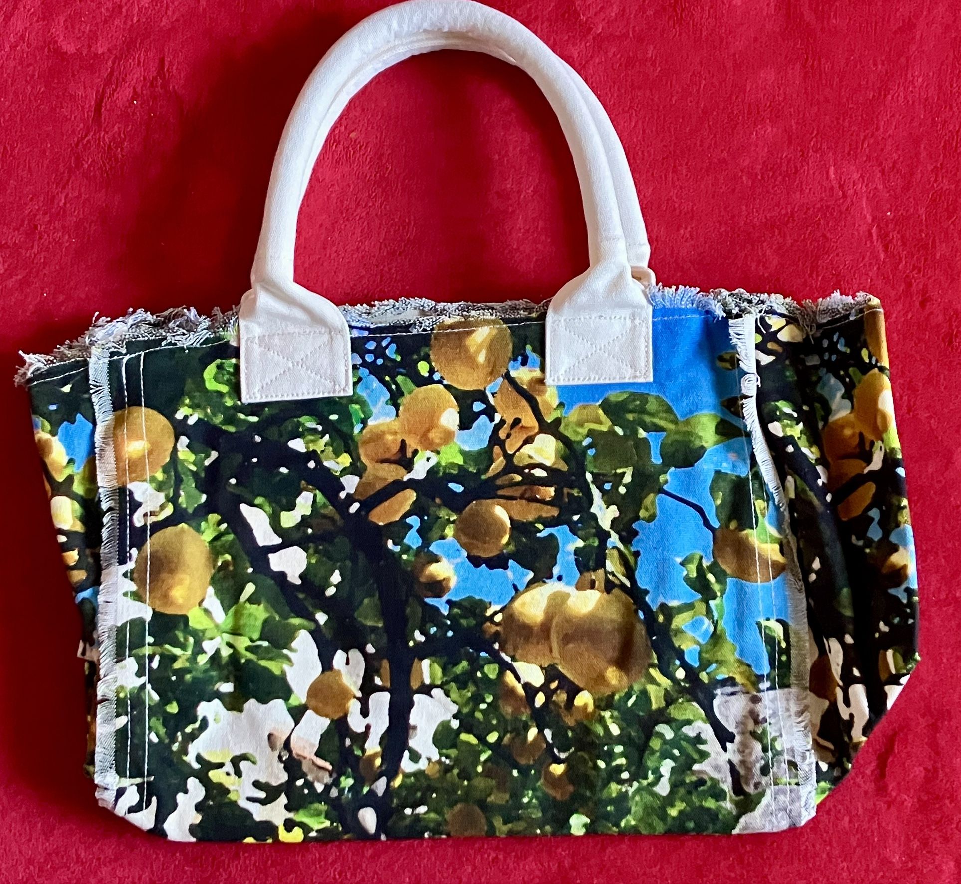 G by Giuliana LEMON TREE Canvas Bag Tote ‼️ See HUGE COLLECTION Of VINTAGE - RARE & DESIGNER CHRISTMAS GIFTS Here ....