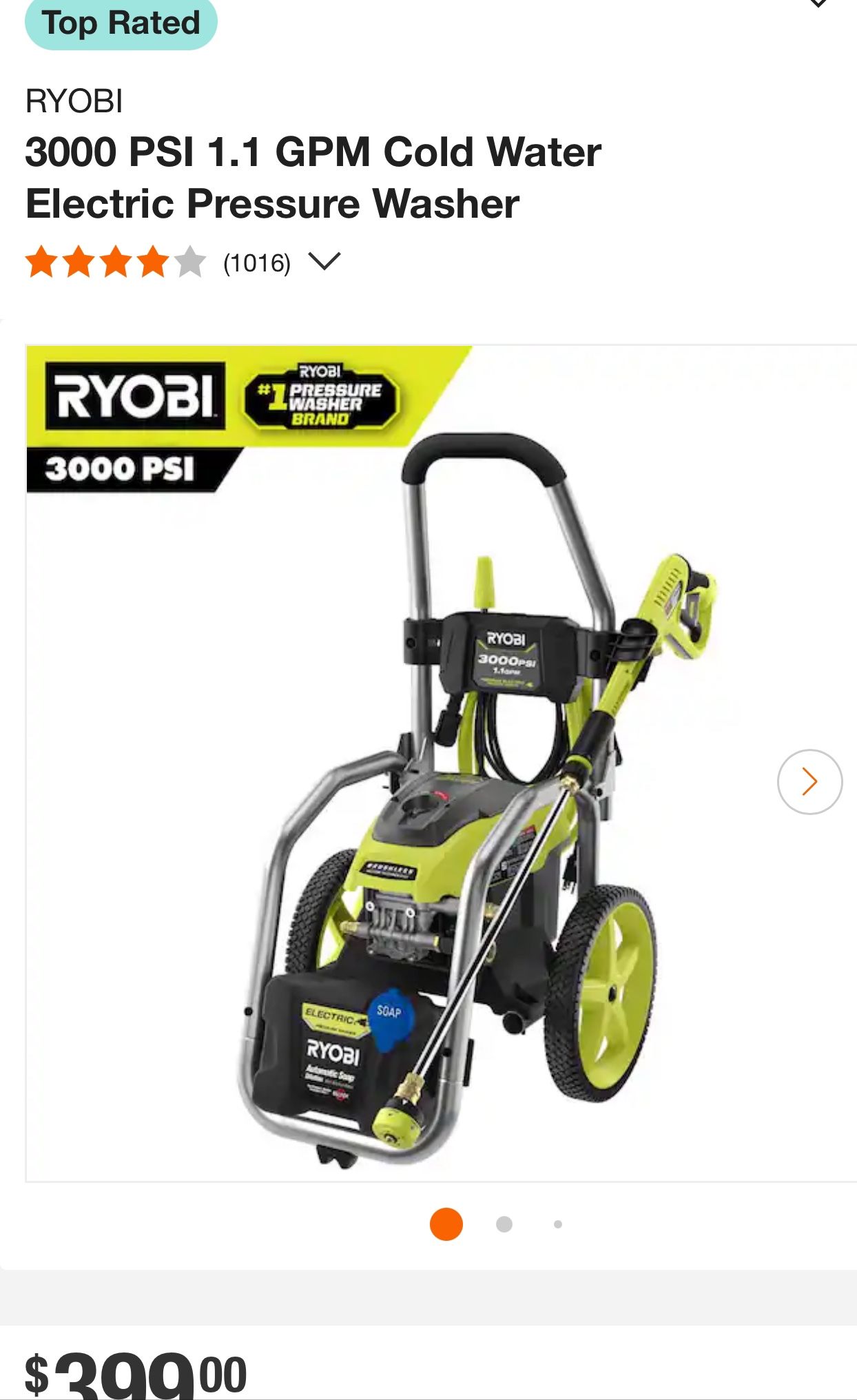Ryobi 3000 Psi Electric
