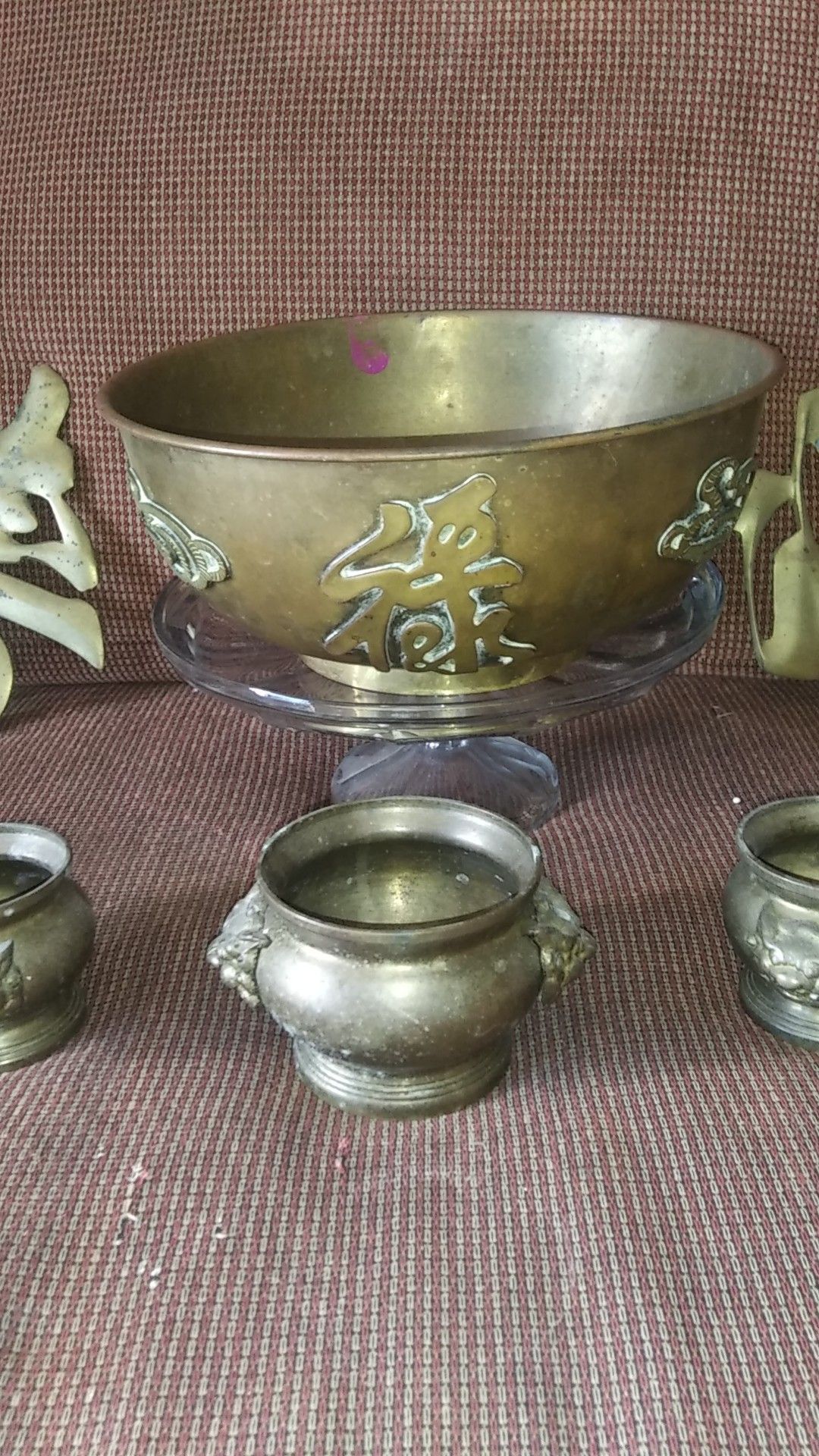 .Antique oriental solid brass