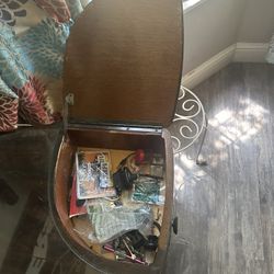 An Antique Dresser Drawer Has A Glass At The Top Threedraws With Two hitting ones on top