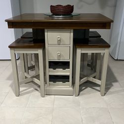 Dining Table Set With Stools