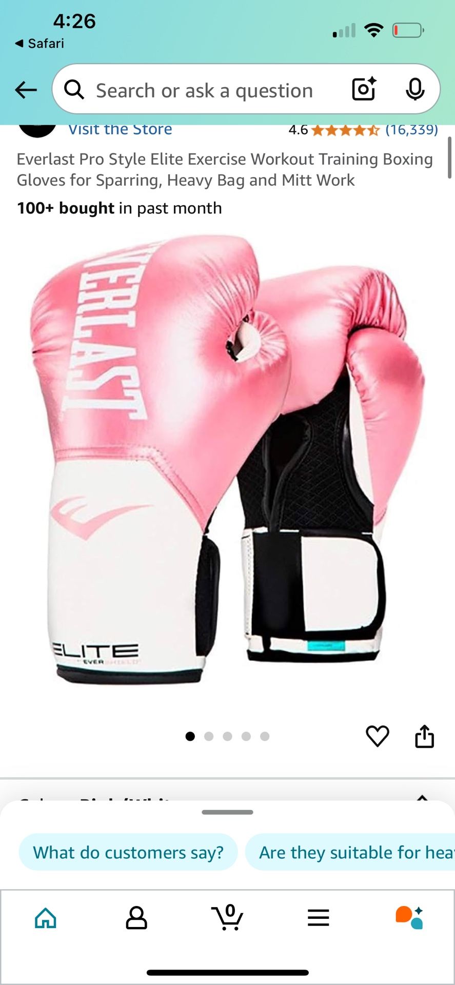 Women’s Boxing Gloves Size M