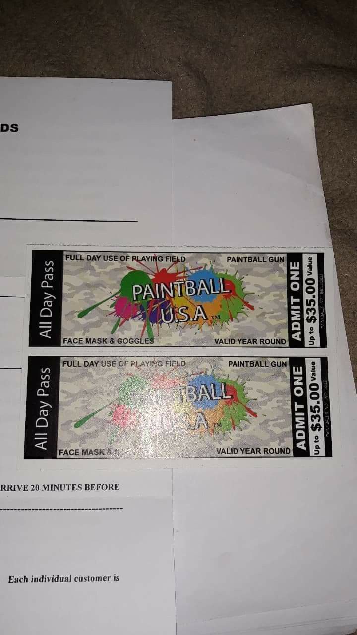 Paintball USA admission pass