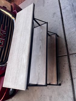 Rustic table with metal frame