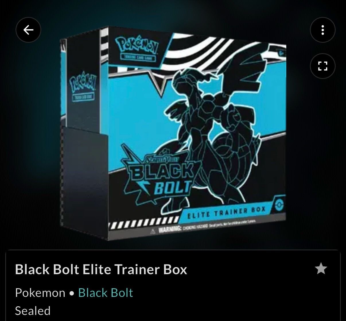 Pokémon Black Bolt ETB