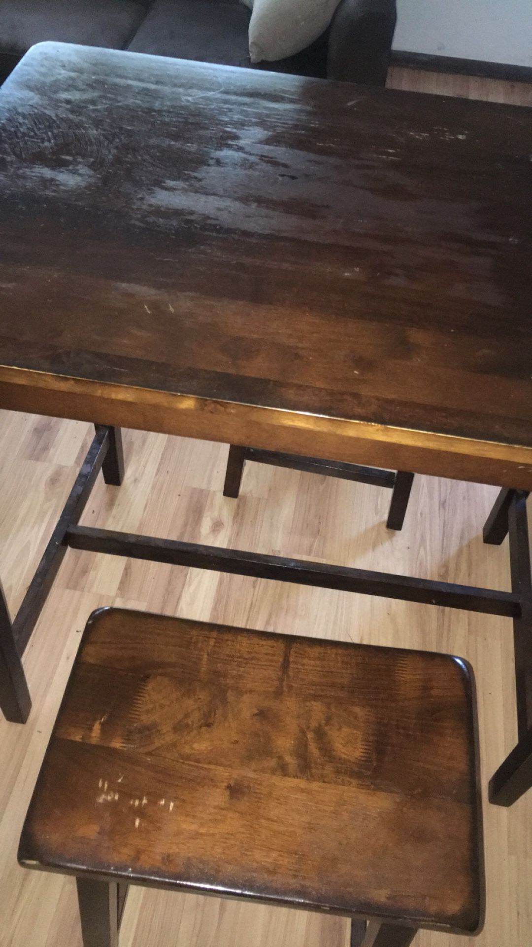 Two seat stool kitchen table first come first serve for the low price of 50 need gone ASAP serious inquires only
