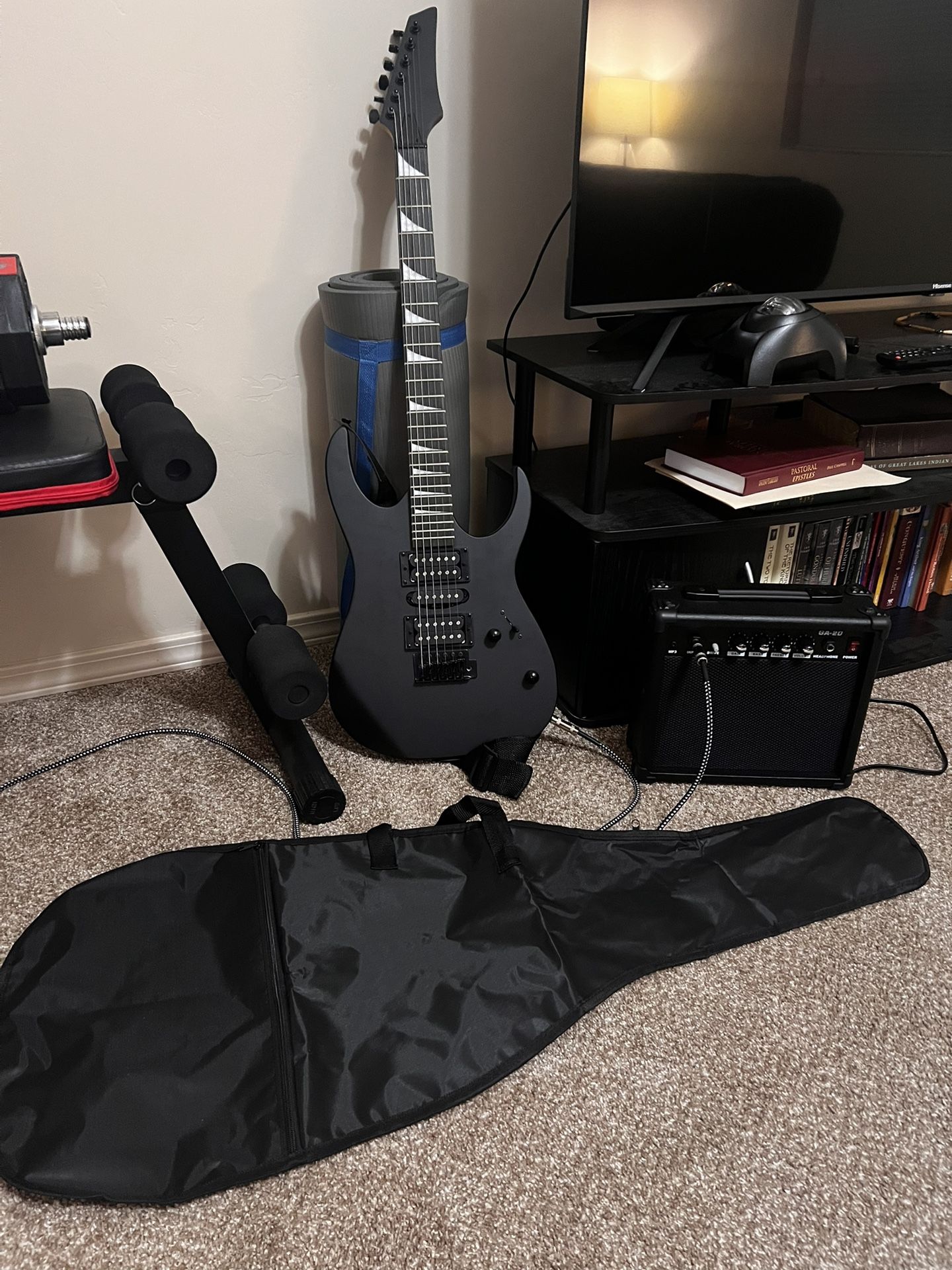 Matte Black Electric Guitar