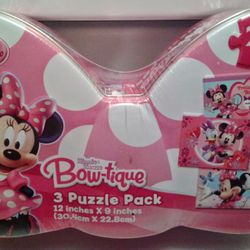 24 pc Bow-tique Minnie Mouse 3 Puzzles 🧩 Pack
