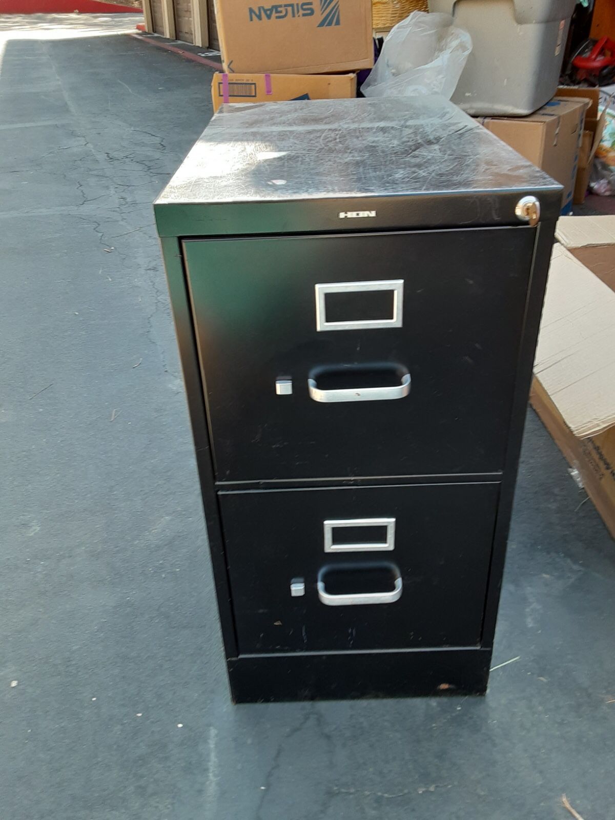 File cabinet with key