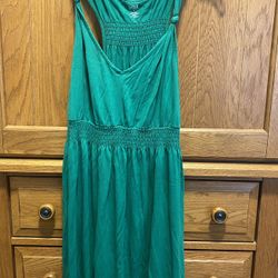 Cover Up Beach Bathing Suit Dress Green Medium