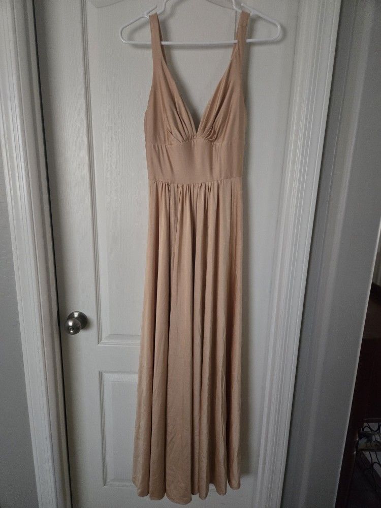 Champagne Color Long Dress