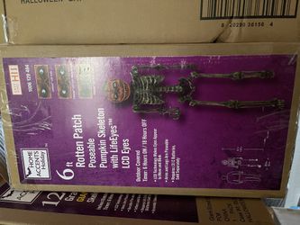 6ft Skeleton Pumpkin Head