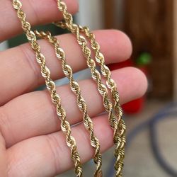New Solid 10k Gold Rope Chain! 20” In Length & 6 Grams In Weight