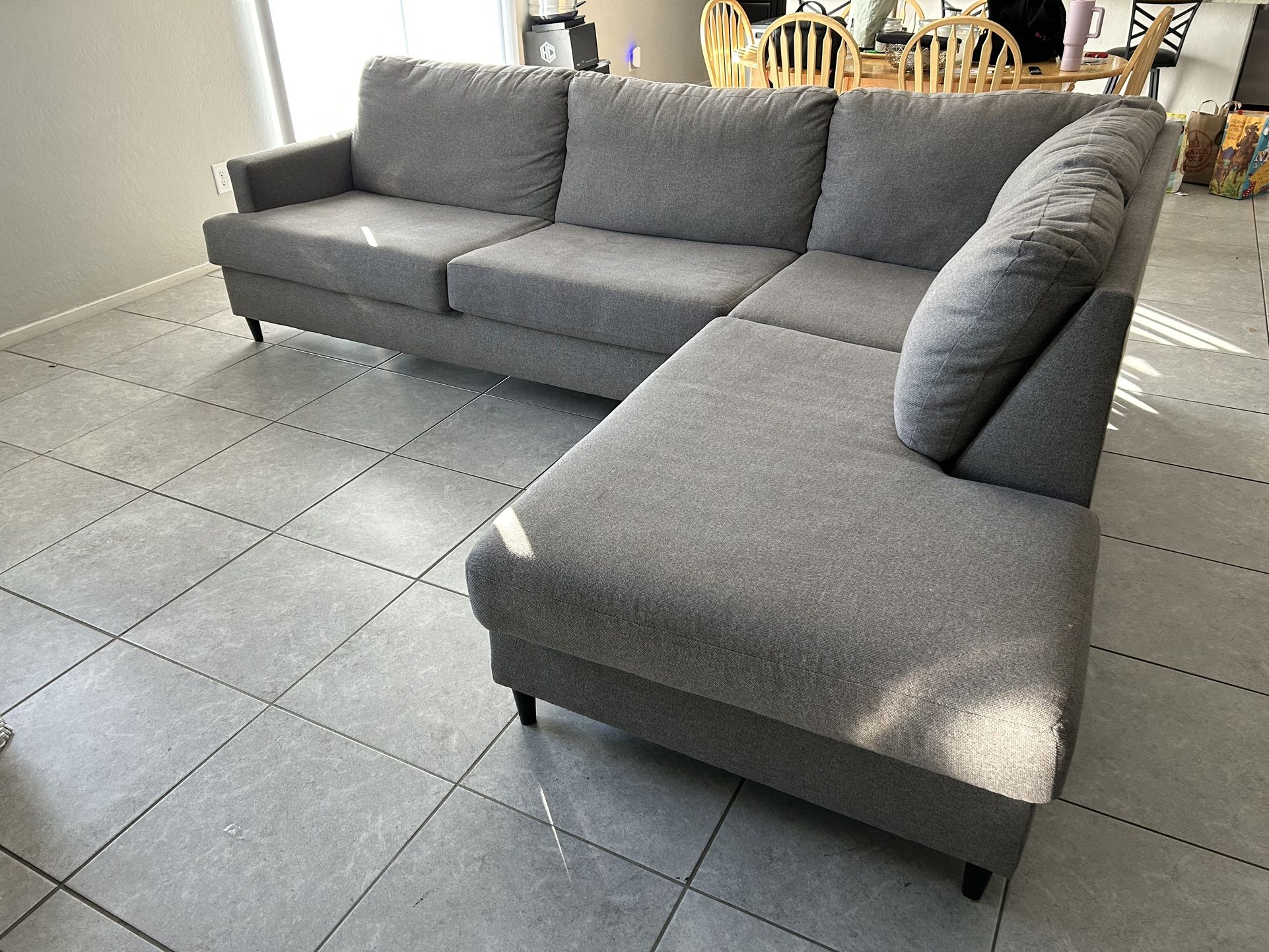 Grey sectional couch