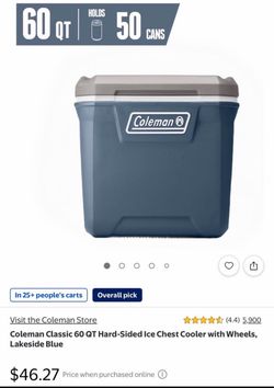Coleman Classic 60 QT Hard-Sided Cooler with Wheels
