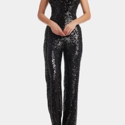 Black Sequin Jumpsuit