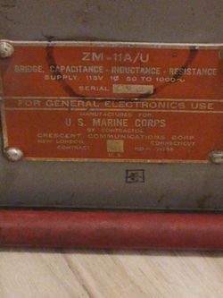 US Navy Bridge Capacitance Inductance Resistance box with  ZM-11/U Manual