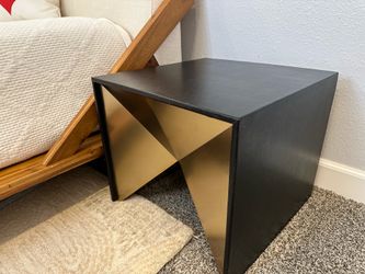 2 side tables: Black Leather CB2