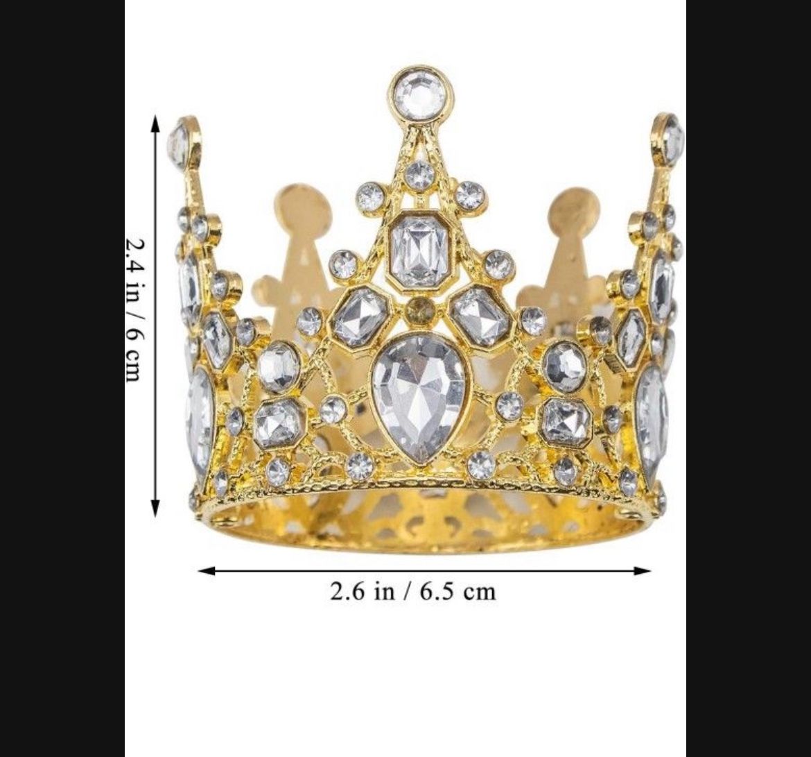 Rhinestone Mini Crystal Tiara Crown Birthday Cake Crown Topper Party Crown Part