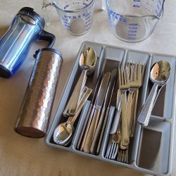 Kitchen Silverware And Insulated Coffee Cup