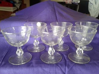 Sorbet dishes, cut crystal.
