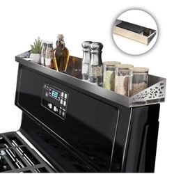 30" Magnetic Stove Top Shelf – Stainless Steel Spice Rack and Seasoning Organizer – Kitchen Shelf for Back of Stove – Over Stove Rack and Storage Orga