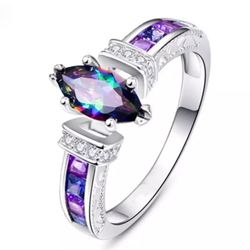 Beautiful Rainbow Zircon Fashion Ring