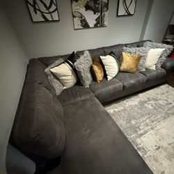 Ashley Charcoal Grey L-Shape Couch 