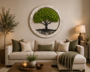 Tree Of Life From Real Preserved Moss Wall Art Decoration
