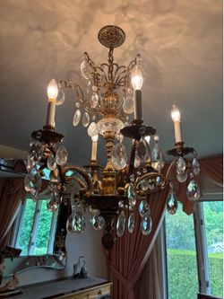 Vintage gold chandelier House sold must go !