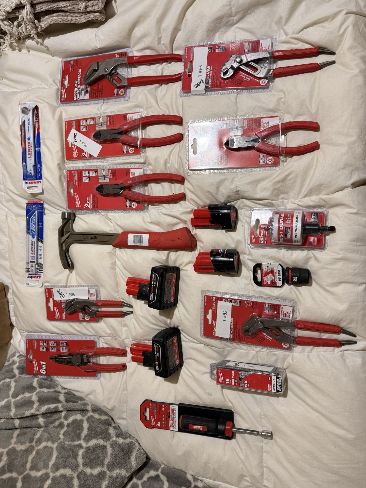 Assorted Milwaukee Tools And Batteries