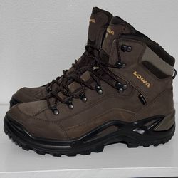 Lowa Men's Renegade GTX Mid Vibram Hiking Boots Brown Leather Gore-Tex Size 10